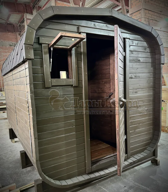 Баня-бочка квадро из кедра 3 метра