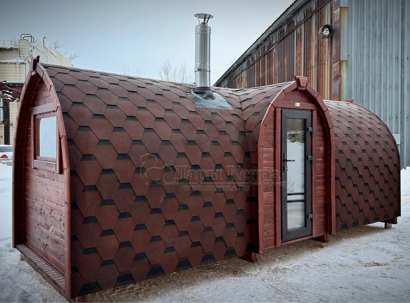 Баня «Викинг» из кедра 6х2,2 метра с боковым входом