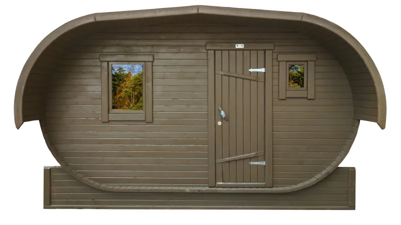 Баня-бочка овальная из кедра 4х2,2 метра